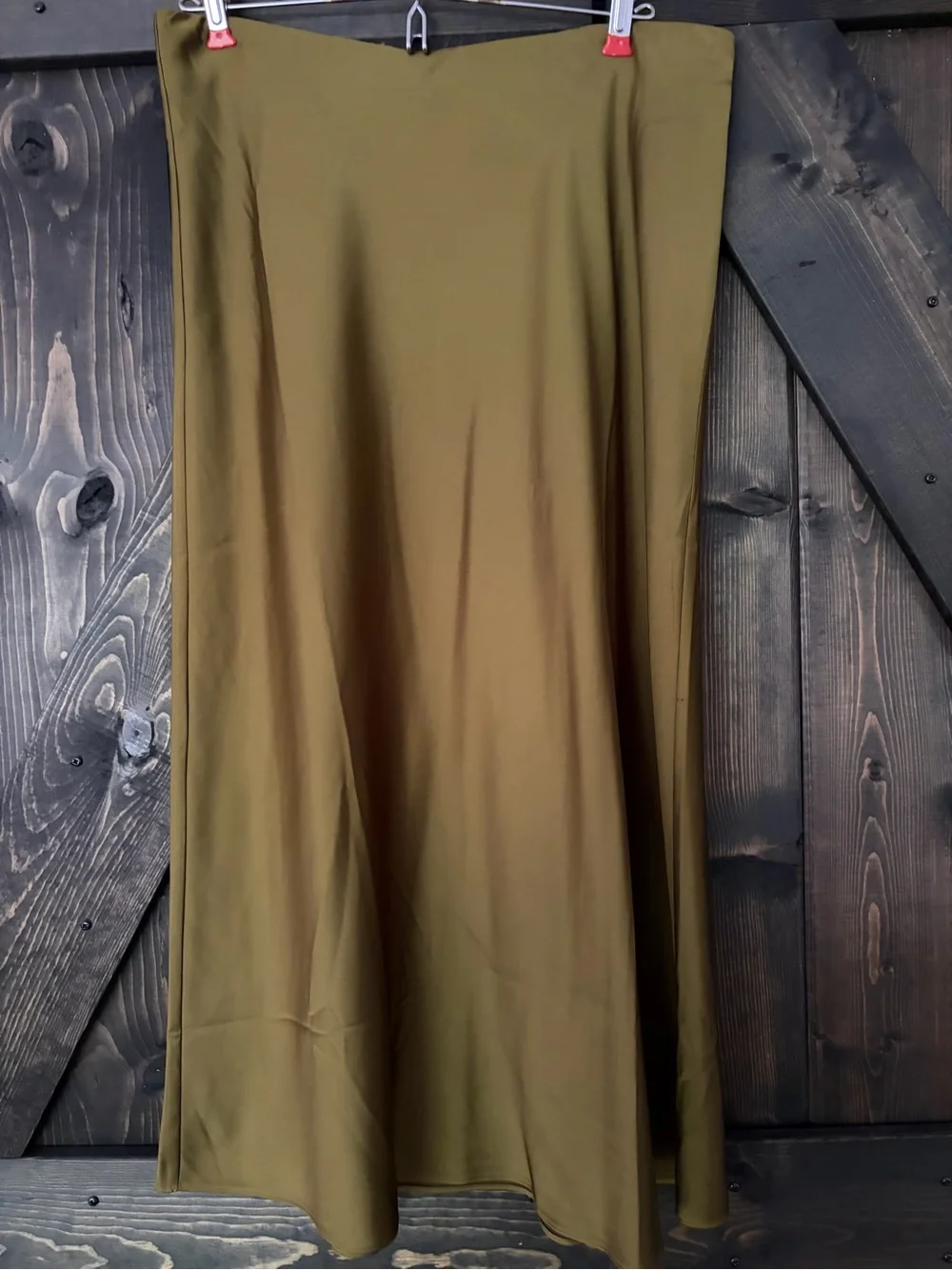 J. Crew Olive A-Line Midi Skirt